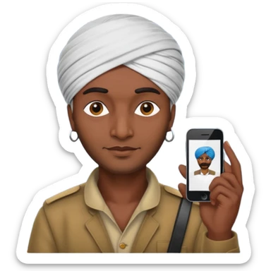 generate an indian cab driver calling on mobile sticker