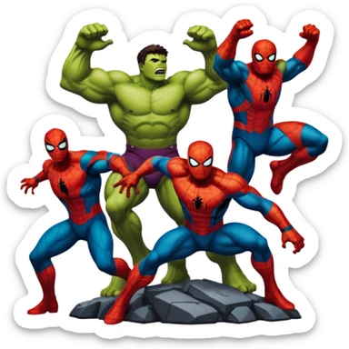 ironman,spideraman.,hulk,thor sticker