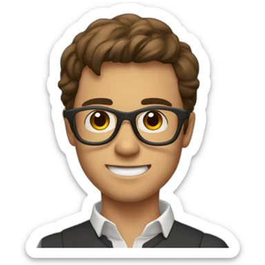 Classy brown-haired, bitter, bespectacled young man throwing grapes sticker