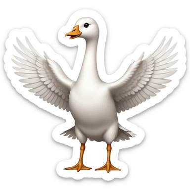 goose with wings spread out in t pose sticker