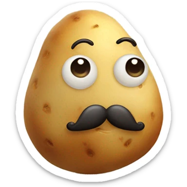 cute potato with mustache sticker