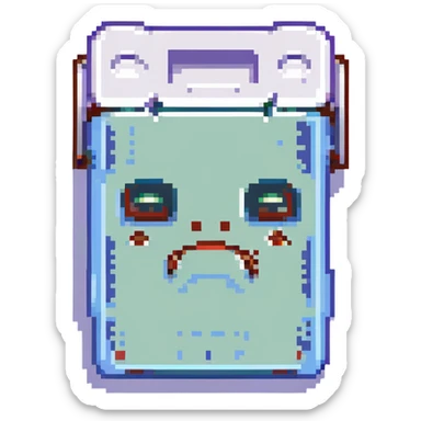 Battery completely empty and frowning sticker