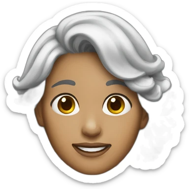 gray hair youn lady sticker