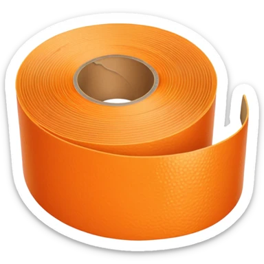 A roll of orange adhesive tape sticker