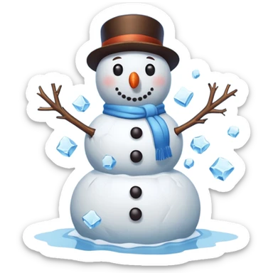 nsowman stcuk in ice block  sticker