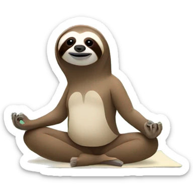 Yoga sloth sticker