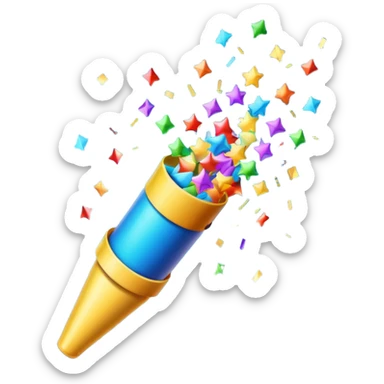 party popper with confetti burst sticker