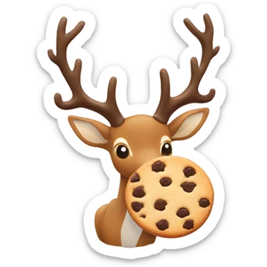 Deer from Japan eating cookie sticker