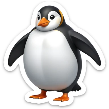 cinematic-penguin-realistic-full-body-standing-emoji,-plump-body-balanced-with-tiny-wings-tucked-close,-sleek-black-and-white-feathers-smoothly-layered,-head-tilted-dramatically,-bright-orange-beak-glinting-in-the-arctic-sun,-simplified-yet-realistic-focused-features,-highly-detailed,-glowing-with-an-almost-sarcastic-glow

 sticker