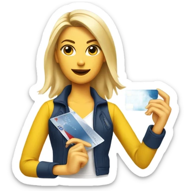 Blonde Ralph lauren women cutting credit card in half  sticker