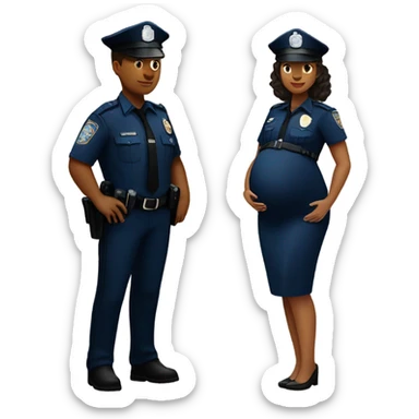 Police officer pregnant maternity photos sticker