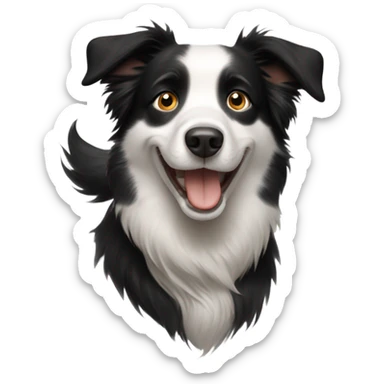 happy boy with  a Border Collie. sticker
