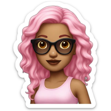memoji-girl-sunglasses-pink-hair sticker