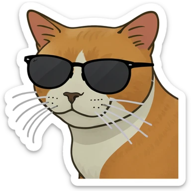 Cat with sunglasses sticker