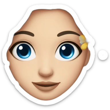 blue-eyed fair-skinned brunette with flowers sticker