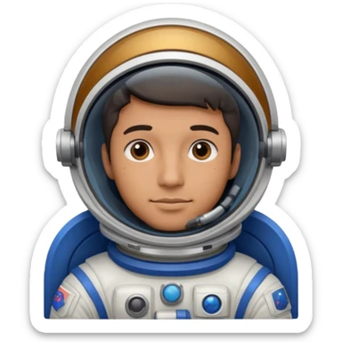man,  astronaut, blue and black design sticker