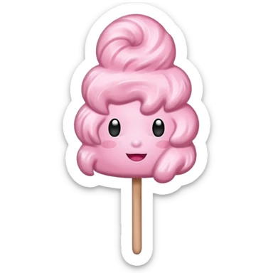 pink cotton candy on a stick sticker