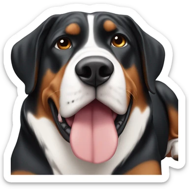Swiss mountain dog laying down sticker