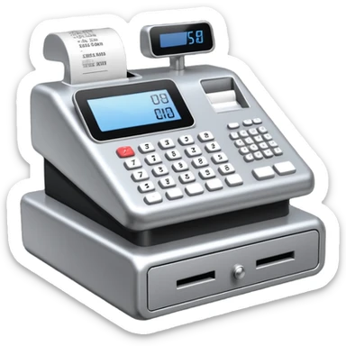 modern cash register sticker