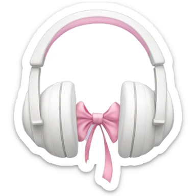 White headphones with light pink bows sticker