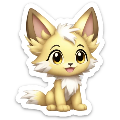 shiny anthro sparkle-furry fur-sona chibi Fakémon-hybrid full body sticker