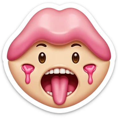 Hungry drooling and saliva dripping out of the mouth sticker