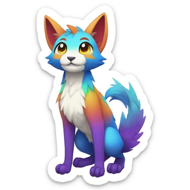  Colorful Shiny FurSona Fakemon Full Body sticker