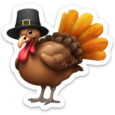 Turkey wearing a hat sticker