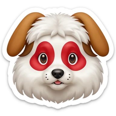 Dog with white fur floppy ears brown fur around ears  sticker
