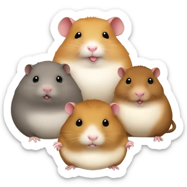fat rat plus fat hamster plus fat capybara sticker