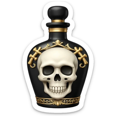 an elegant black poison bottle, no skull  sticker