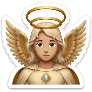 Aesthetic biblical face covered archangel sticker