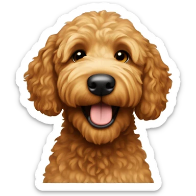 brown golden doodle toasting sticker