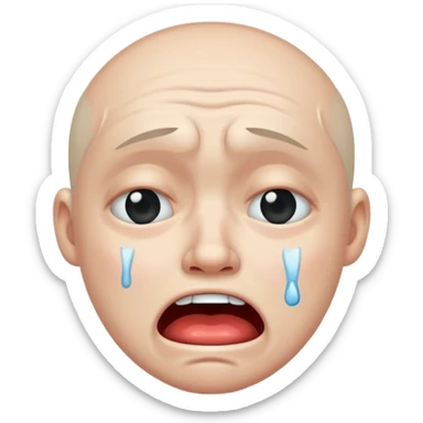 Crea un emoji de una person fea llorando sticker