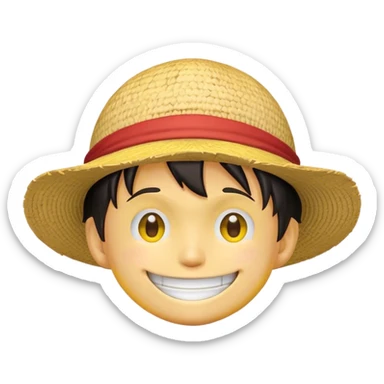 smiling emoji with luffy hat  sticker