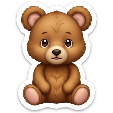 teddy bear with perked ears sticker