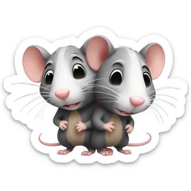 two rats hugging sticker