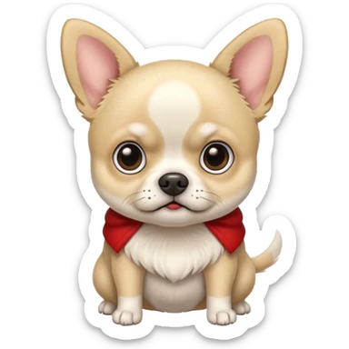 White chihuahua/pug mix sticker