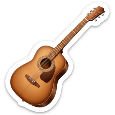 Brown acoustic guitar sticker