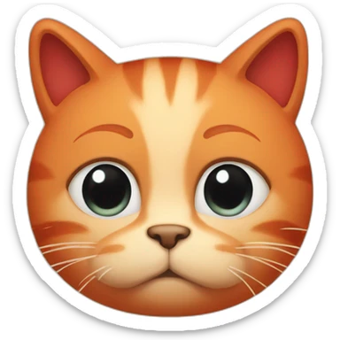 Sad red cat with tears sticker