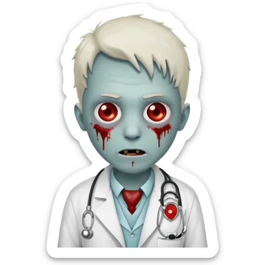 Zombie doctor with stethoscope sticker