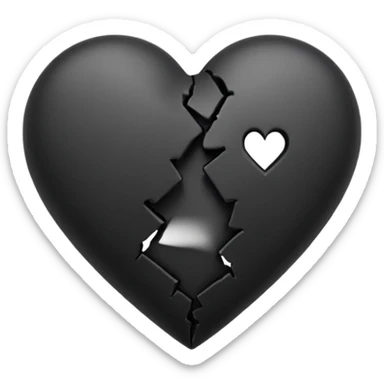 An smal black broken heart Emoji sticker