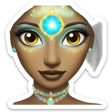 Pleiadian radiant glowing diva woman female third eye sticker