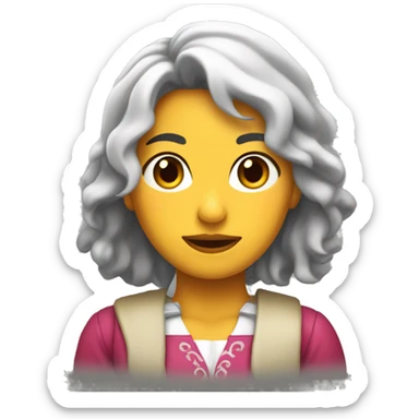 Chica blanca rizada peliroja sticker