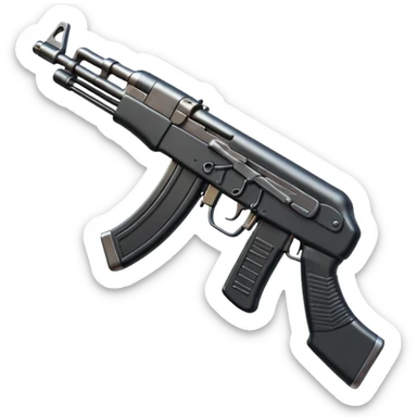 Ak 47 gun emoji in realestic and tilt it with some angle sticker