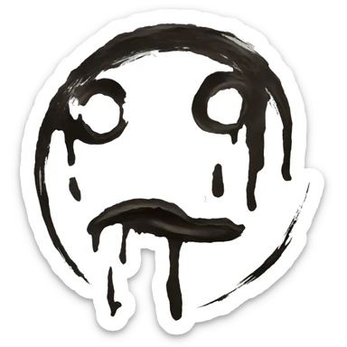 chinese brush enso with psychotic spatters, no facial features sticker