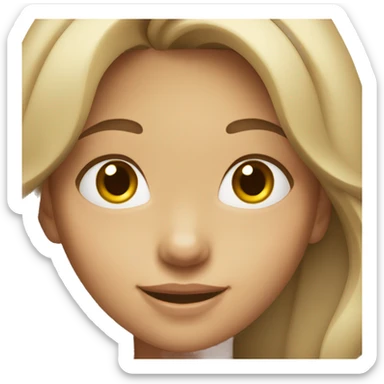 girl with medium hair with close eyes and angle ring on her head smile without showing teeth sticker