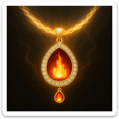 Replace the dark void with a small, powerful flame inside the pendant sticker
