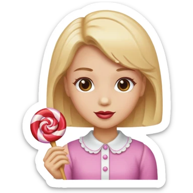 single charactarized personified candy sweet treat with single hair color and accessories sticker
