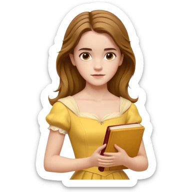 emma watson long hair as belle Cinematic Realistic sticker